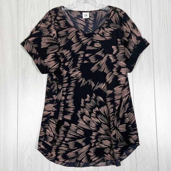 CAbi Tops - Cabi | Black and Pink Tate Tunic Blouse Size Medium Style #3433
